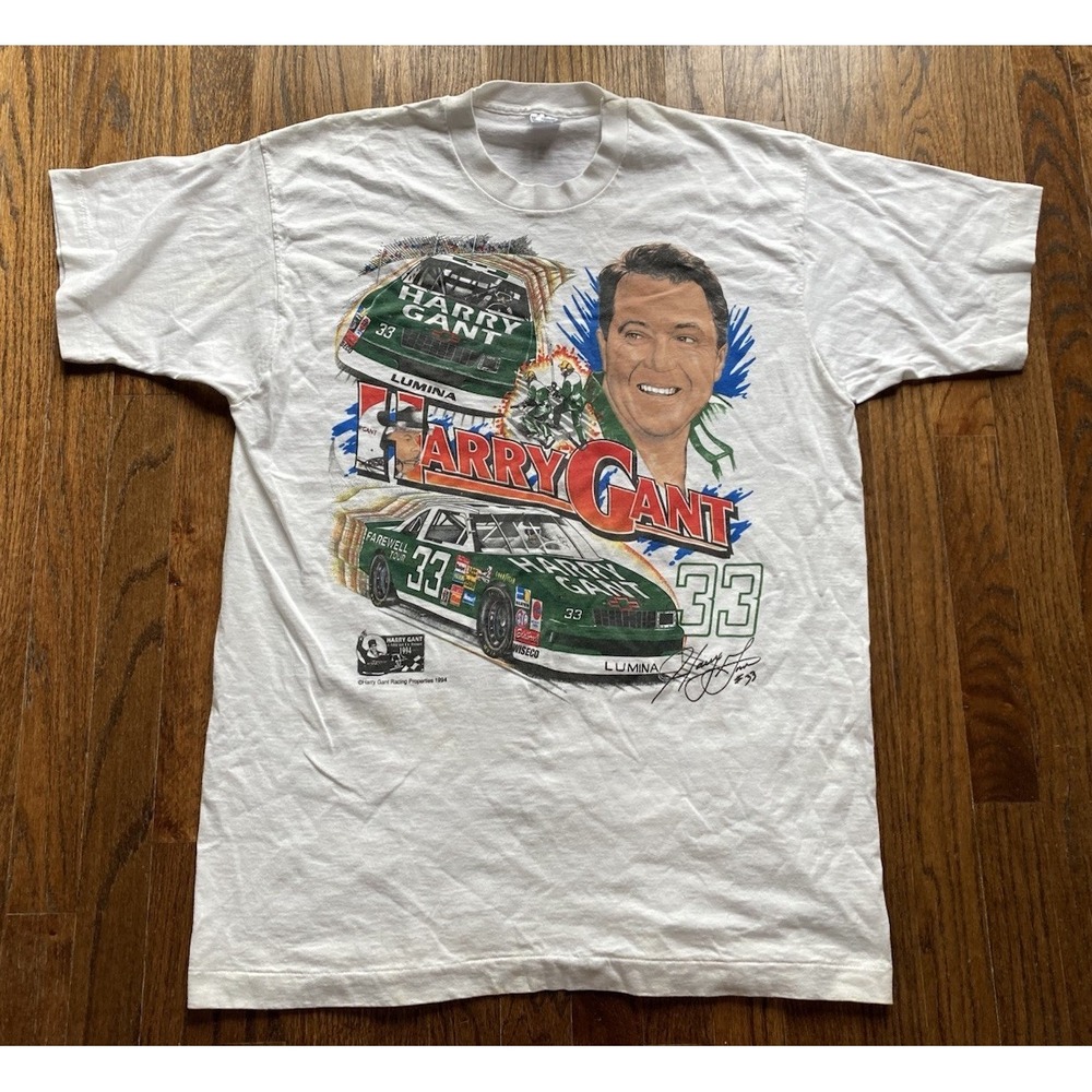 Vintage 90s Harry Gant NASCAR T Shirt Mens Size XL White Single Stitch 1994